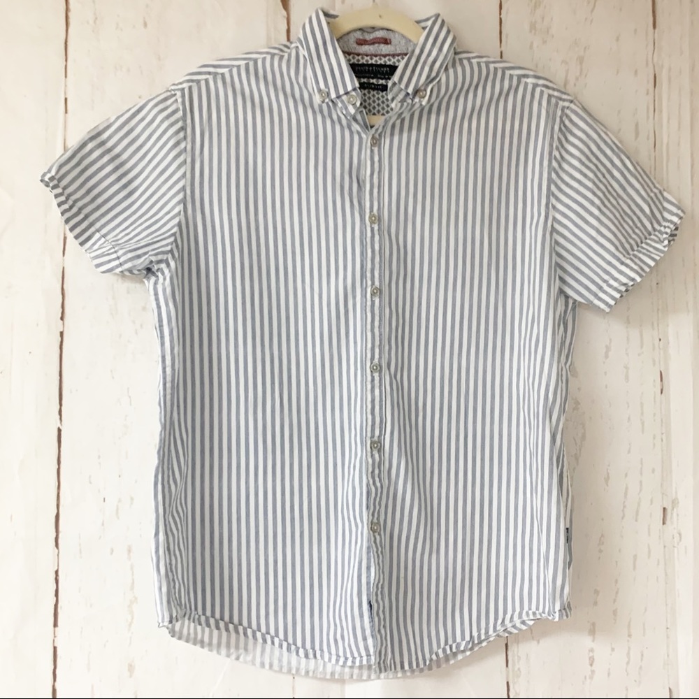 Denim & Flower striped button up shirt medium